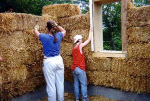 straw bale work at DR